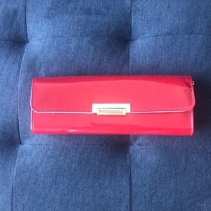 BCBG  Patent red clutch